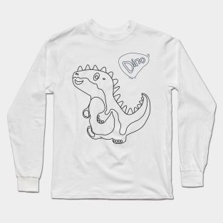 line art illustration of a dinosaur Long Sleeve T-Shirt